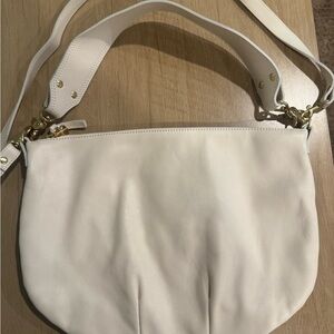 Chic Cream Leather Hobo Bag
